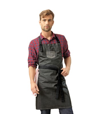 Ποδιά Ολόσωμη  Τζιν με Δερματίνη